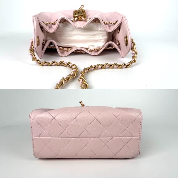 New CHANEL 25 Mini Pink Quilted Caviar Leather Shoulder Bag - Picture 7 of 12
